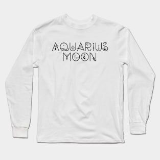 Aquarius moon sign celestial typography Long Sleeve T-Shirt